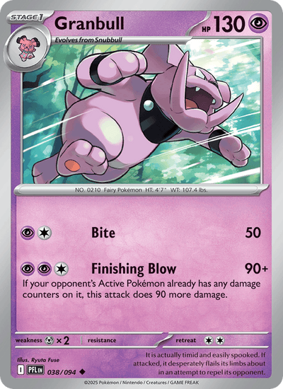 Granbull 038/094 Uncommon Phantasmal Flames Pokemon Reverse Holo Near Mint