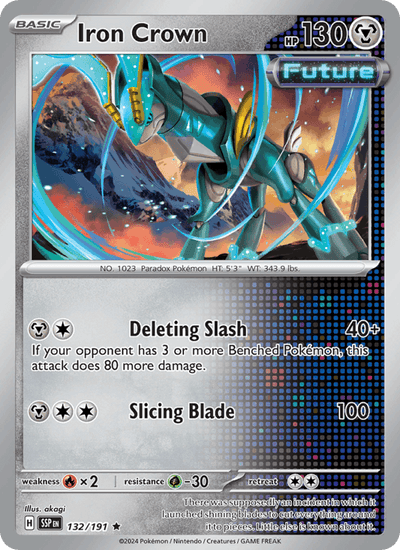 Iron Crown 132/191 Rare Surging Sparks Pokemon Holo Near Mint