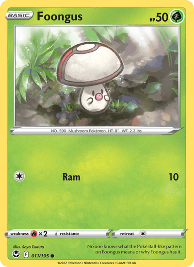 Foongus 011/195 Common Silver Tempest Pokemon Near Mint