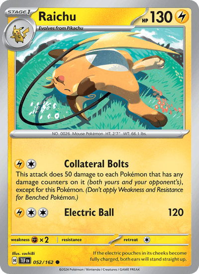 Raichu 052/162 Common Temporal Forces Pokemon Near Mint