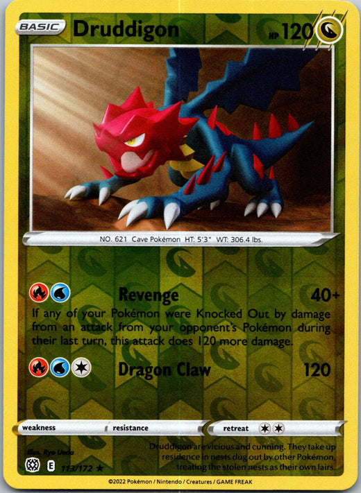 Druddigon 113/172 Rare Brilliant Stars PKM NM AU Stock Tracked