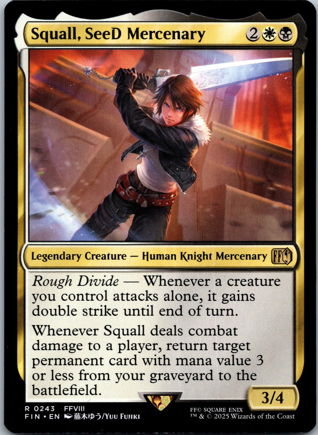 Squall, SeeD Mercenary 243 Rare Prerelease Cards Magic: The Gathering Near Mint