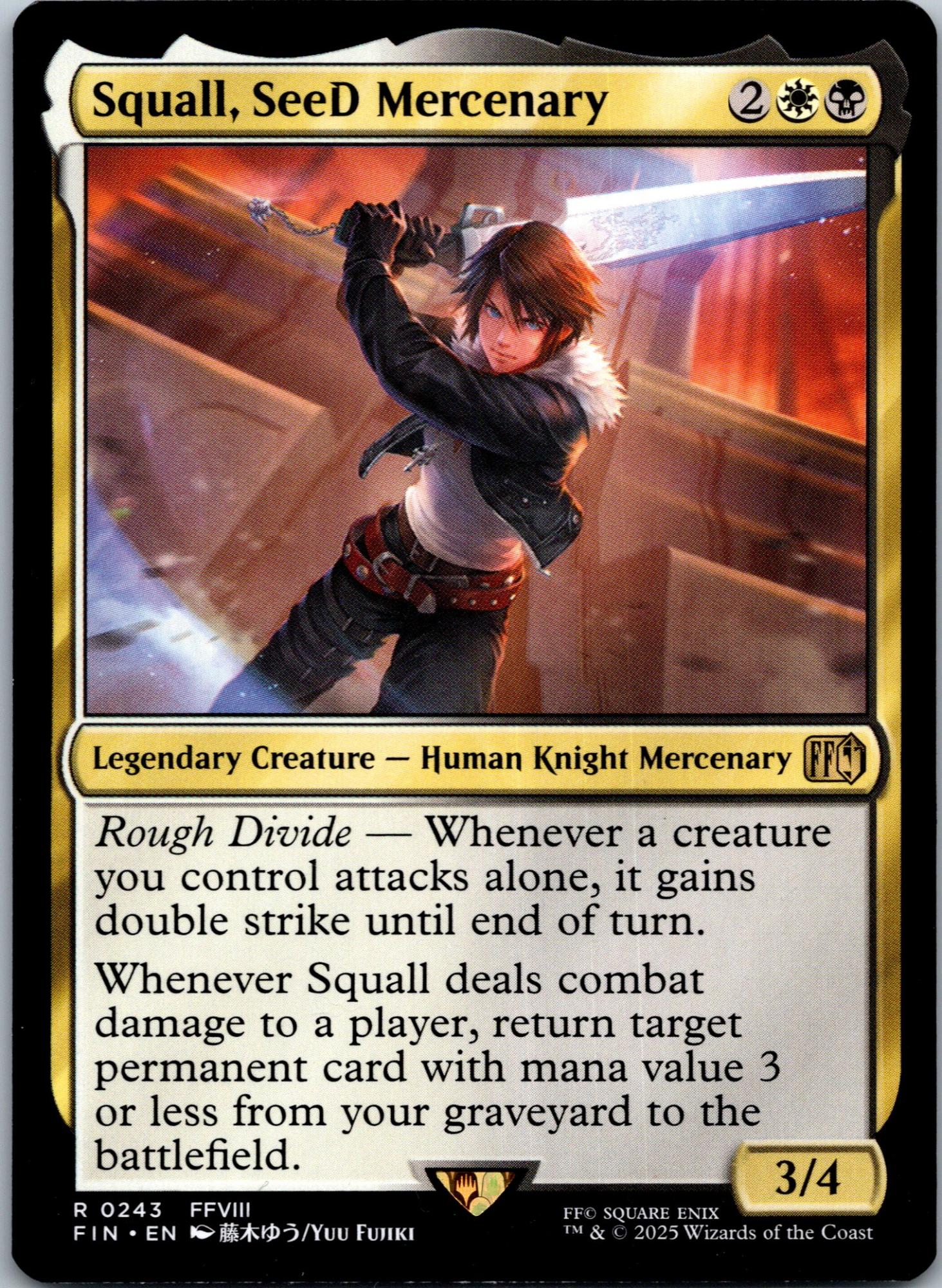 Squall, SeeD Mercenary 243 Rare Prerelease Cards Magic: The Gathering Near Mint