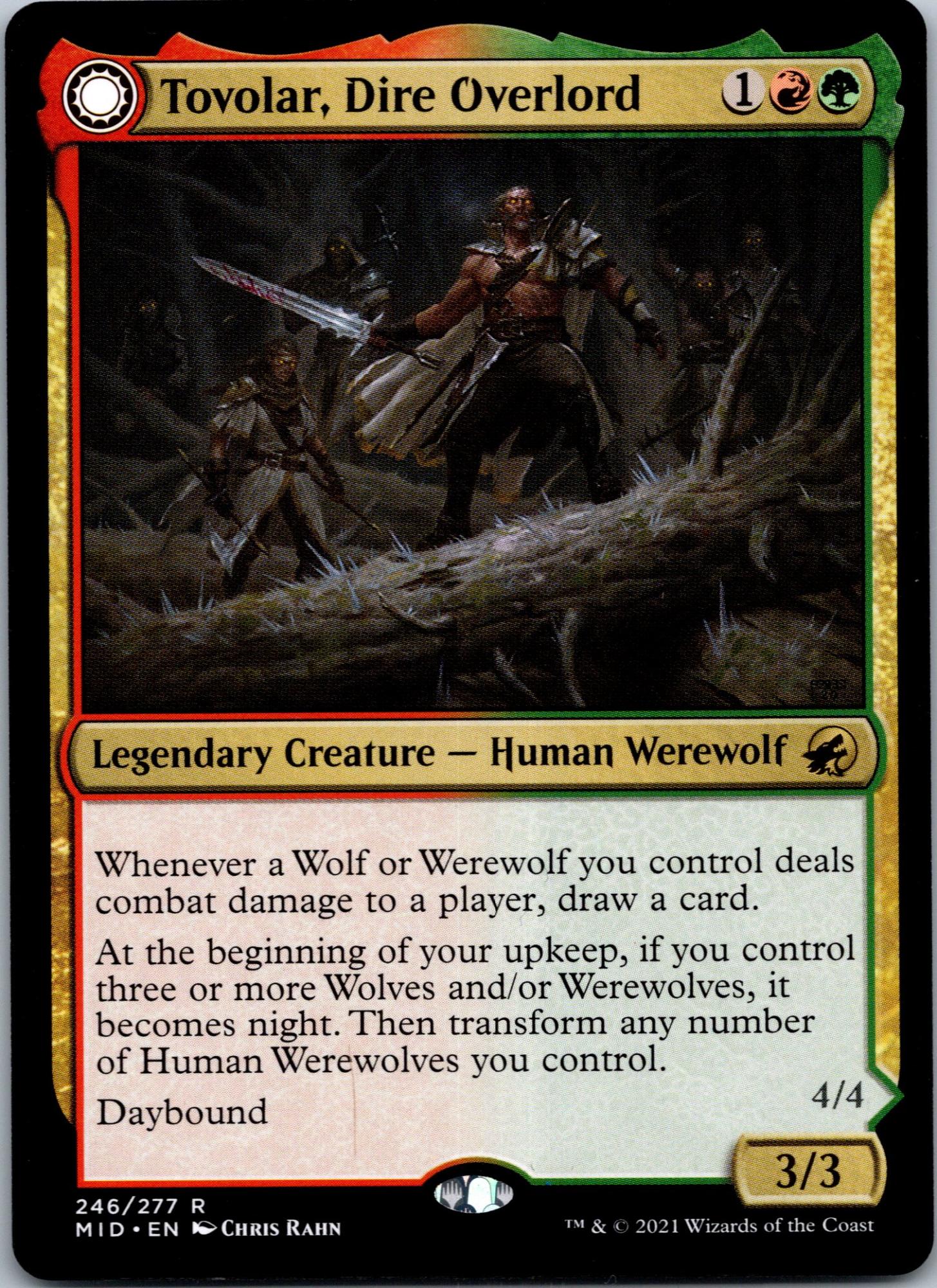 Tovolar, Dire Overlord 246 Rare Innistrad: Midnight Hunt Magic: The Gathering NM