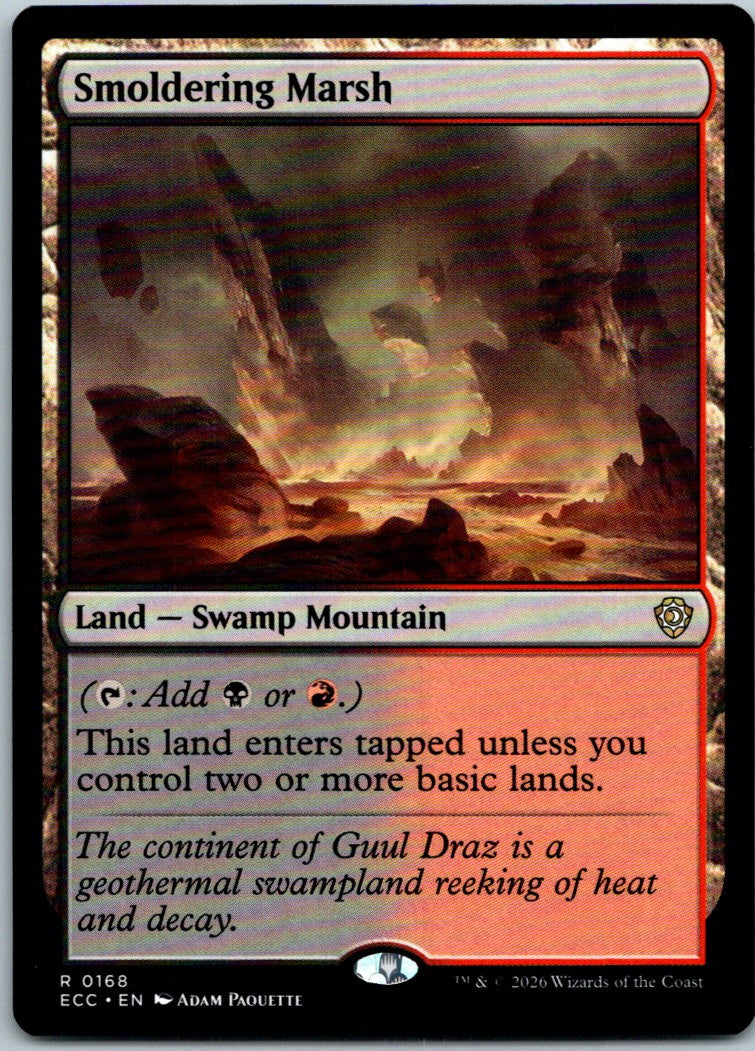 Smoldering Marsh 168 Rare Commander: Lorwyn Eclipsed Magic: The Gathering NM