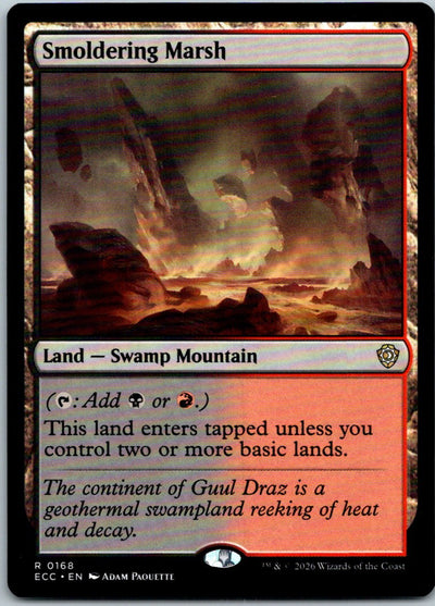 Smoldering Marsh 168 Rare Commander: Lorwyn Eclipsed Magic: The Gathering NM