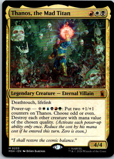 Thanos, the Mad Titan 233 Mythic Marvel Super Heroes Magic: The Gathering NM