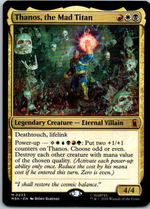 Thanos, the Mad Titan 233 Mythic Marvel Super Heroes Magic: The Gathering NM