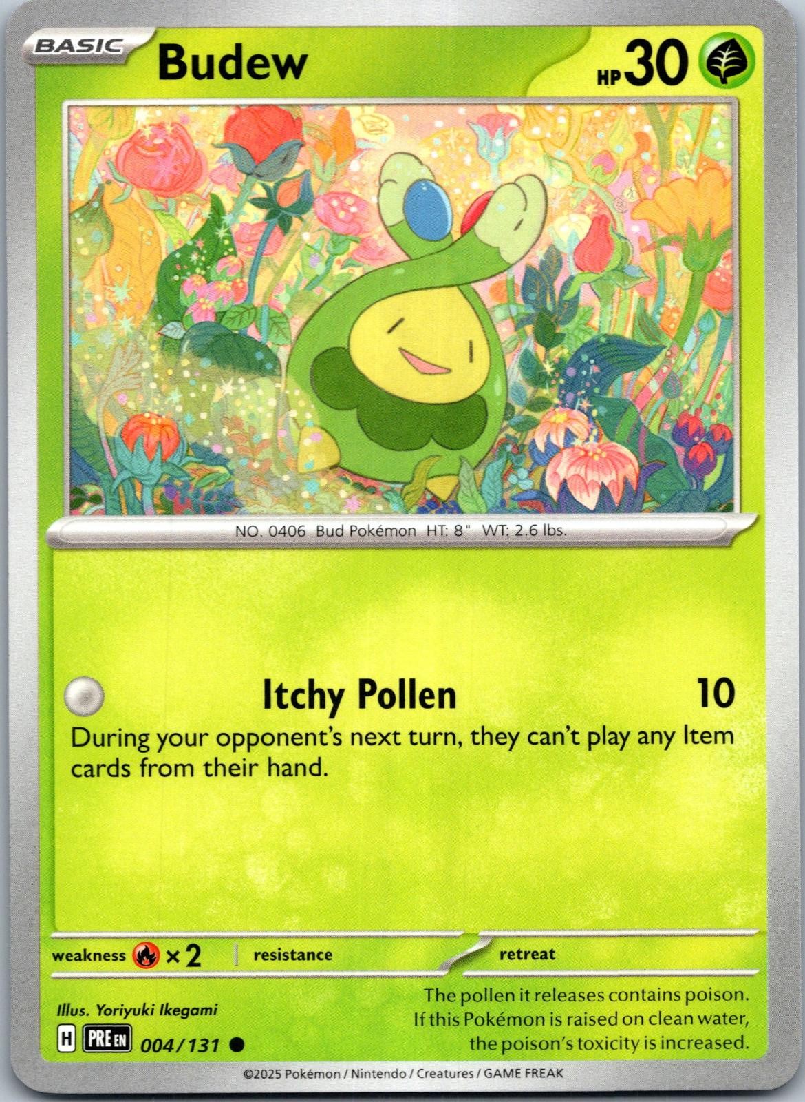 Budew 004/131 Common Prismatic Evolutions Pokemon Near Mint