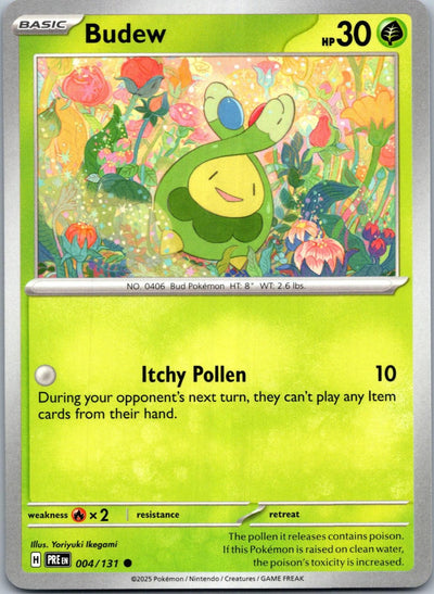 Budew 004/131 Common Prismatic Evolutions Pokemon Near Mint