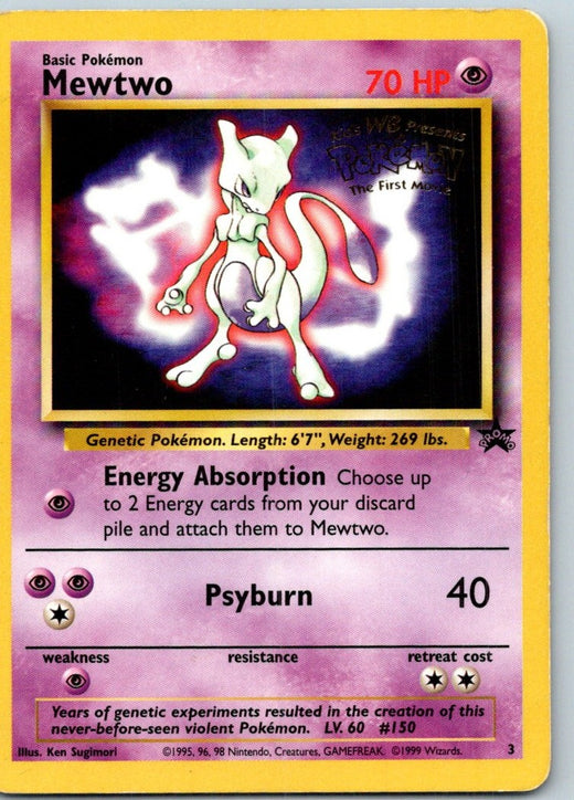 Mewtwo 3 Promo Wizards Black Star Promos Pokemon - card front