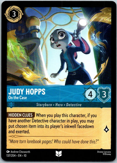 Judy Hopps - On the Case 137/204 Uncommon Whispers in the Well Lorcana Near Mint