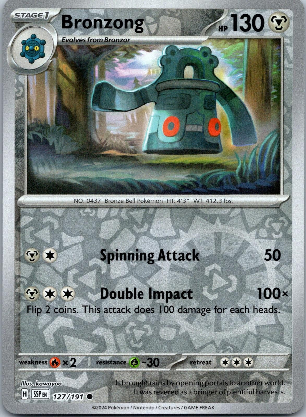 Bronzong 127/191 Common Surging Sparks Pokemon Reverse Holo Near Mint