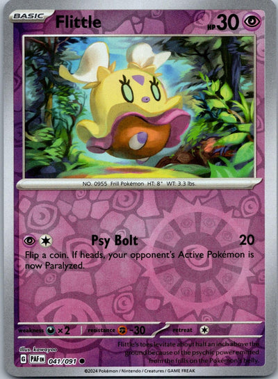 Flittle 041/091 Common Paldean Fates Pokemon Reverse Holo Near Mint