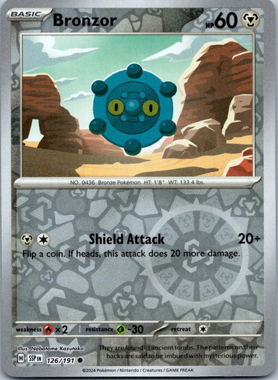 Bronzor 126/191 Common Surging Sparks Pokemon Reverse Holo Near Mint