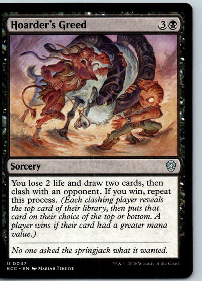Hoarder's Greed 47 Uncommon Commander: Lorwyn Eclipsed Magic: The Gathering NM