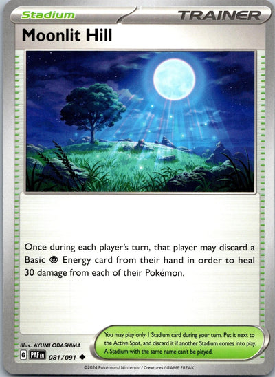 Moonlit Hill 081/091 Uncommon Paldean Fates Pokemon Near Mint