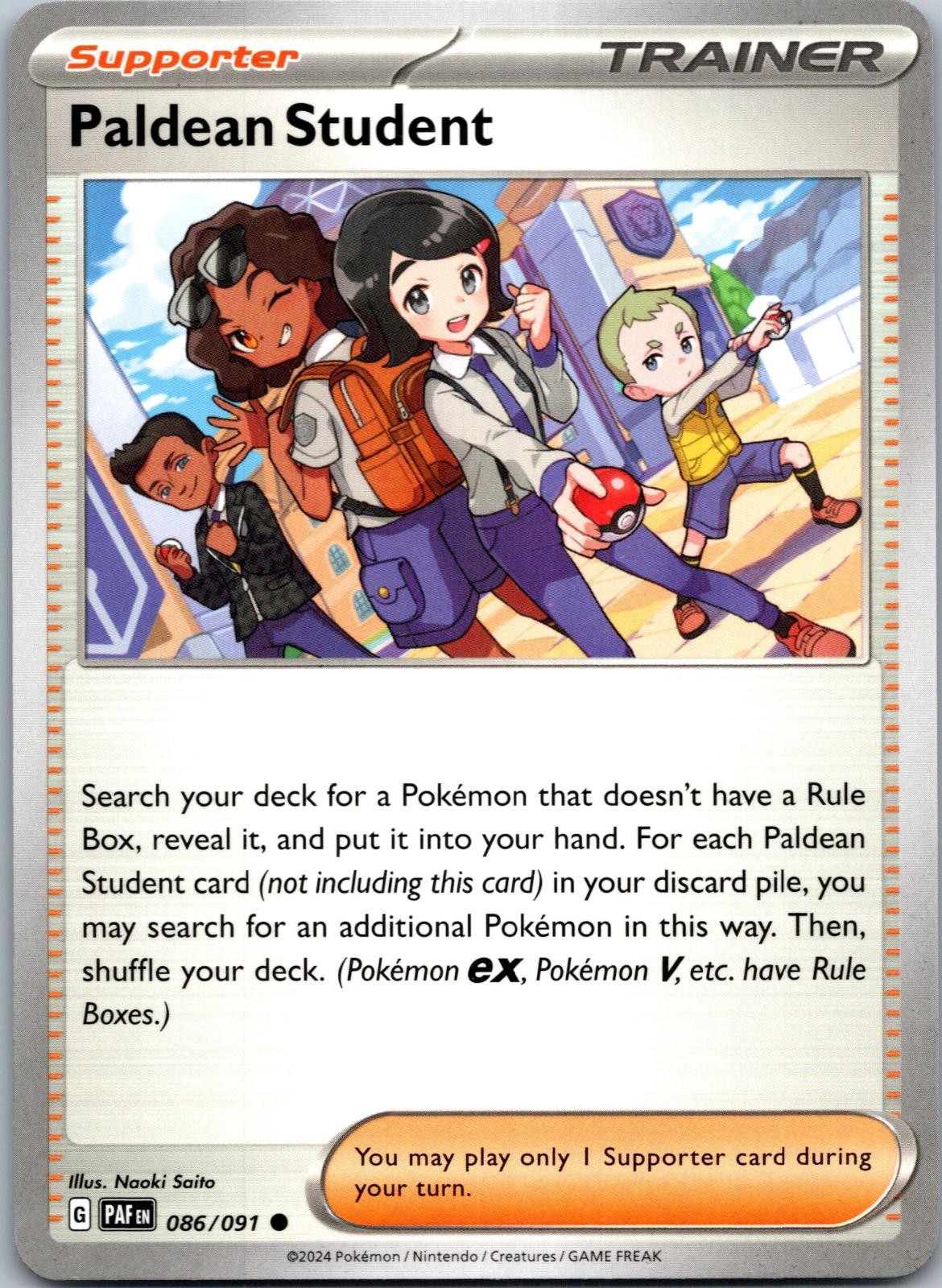 Paldean Student 086/091 Common Paldean Fates Pokemon Near Mint