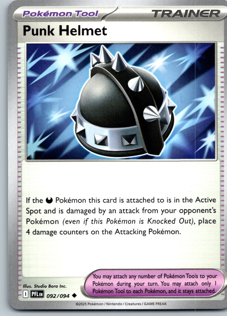 Punk Helmet 092/094 Uncommon Phantasmal Flames Pokemon Near Mint