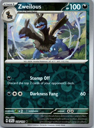 Zweilous 118/191 Common Surging Sparks Pokemon Reverse Holo Near Mint